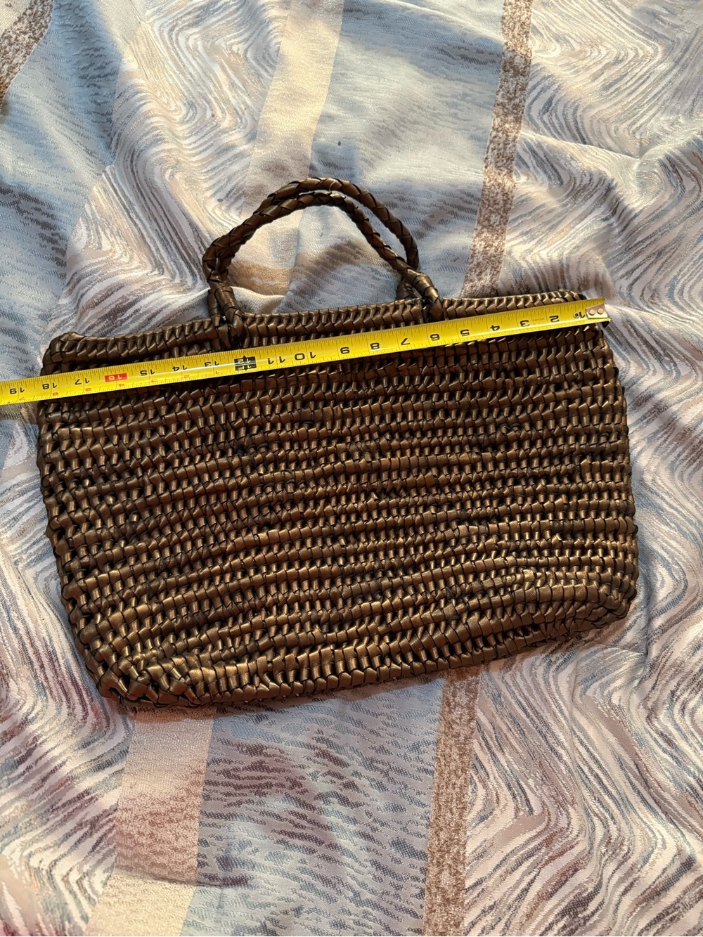 Woven Brown Handheld Tote Bag